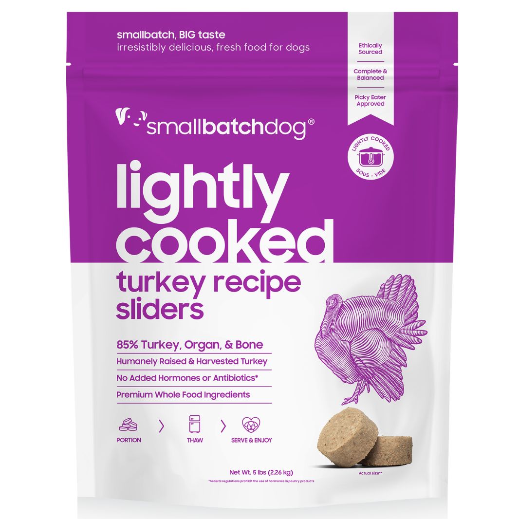 Small Batch Dog Frozen Lightly Cooked Turkey, Size: 2lb