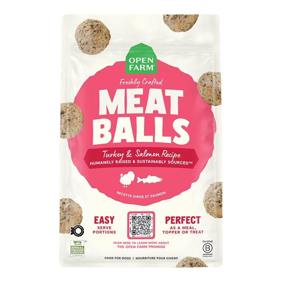 Open Farm Dog Frozen Gently Cooked Meatballs Turkey &amp; Salmon 14oz