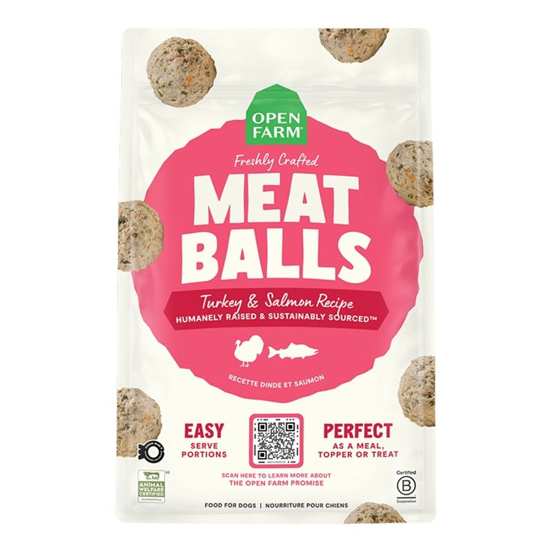 Open Farm Dog Frozen Gently Cooked Meatballs Turkey &amp; Salmon 14oz