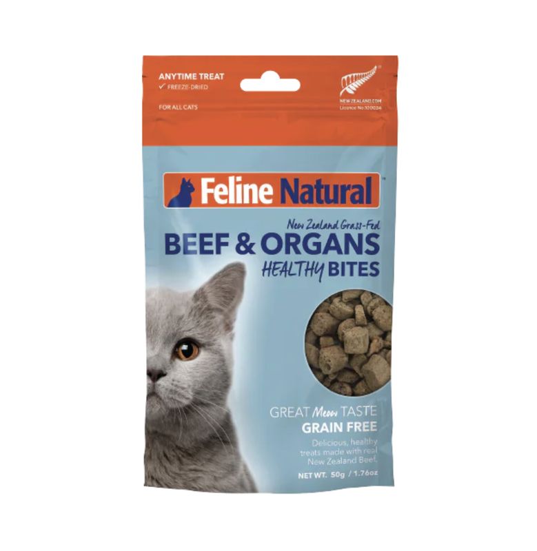 Feline Natural Freeze-Dried Healthy Bites Beef &amp; Organs 1.76oz