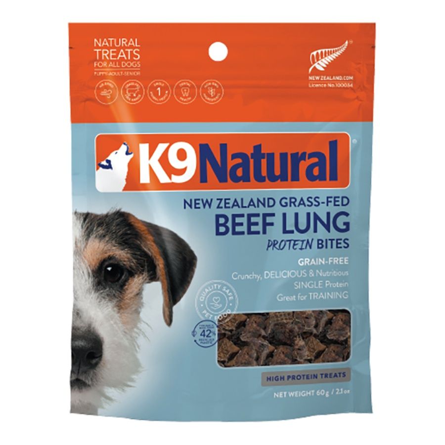 K9 Natural Freeze-Dried Protein Bites Beef Lung 2.1oz