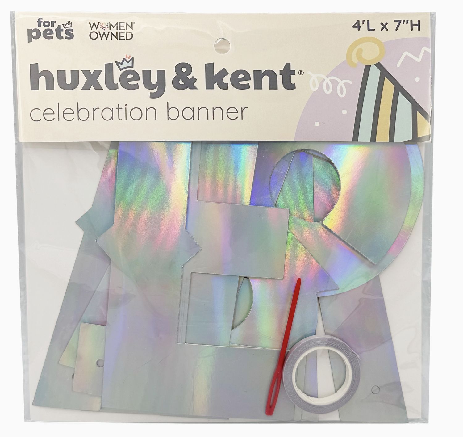 Huxley &amp; Kent Let's Pawty Iridescent Celebration Banner