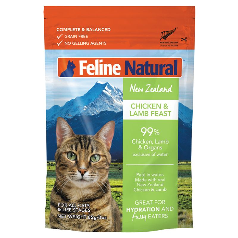 Feline Natural Cat Pouch Chicken &amp; Lamb 3oz