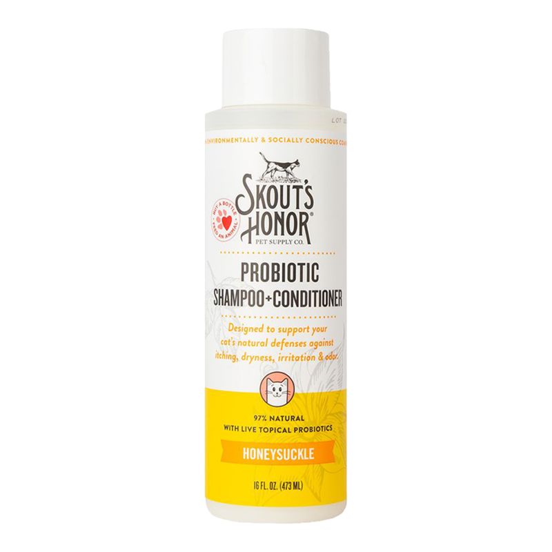 Skout's Honor Cat Probiotic Shampoo &amp; Conditioner Honeysuckle 16oz