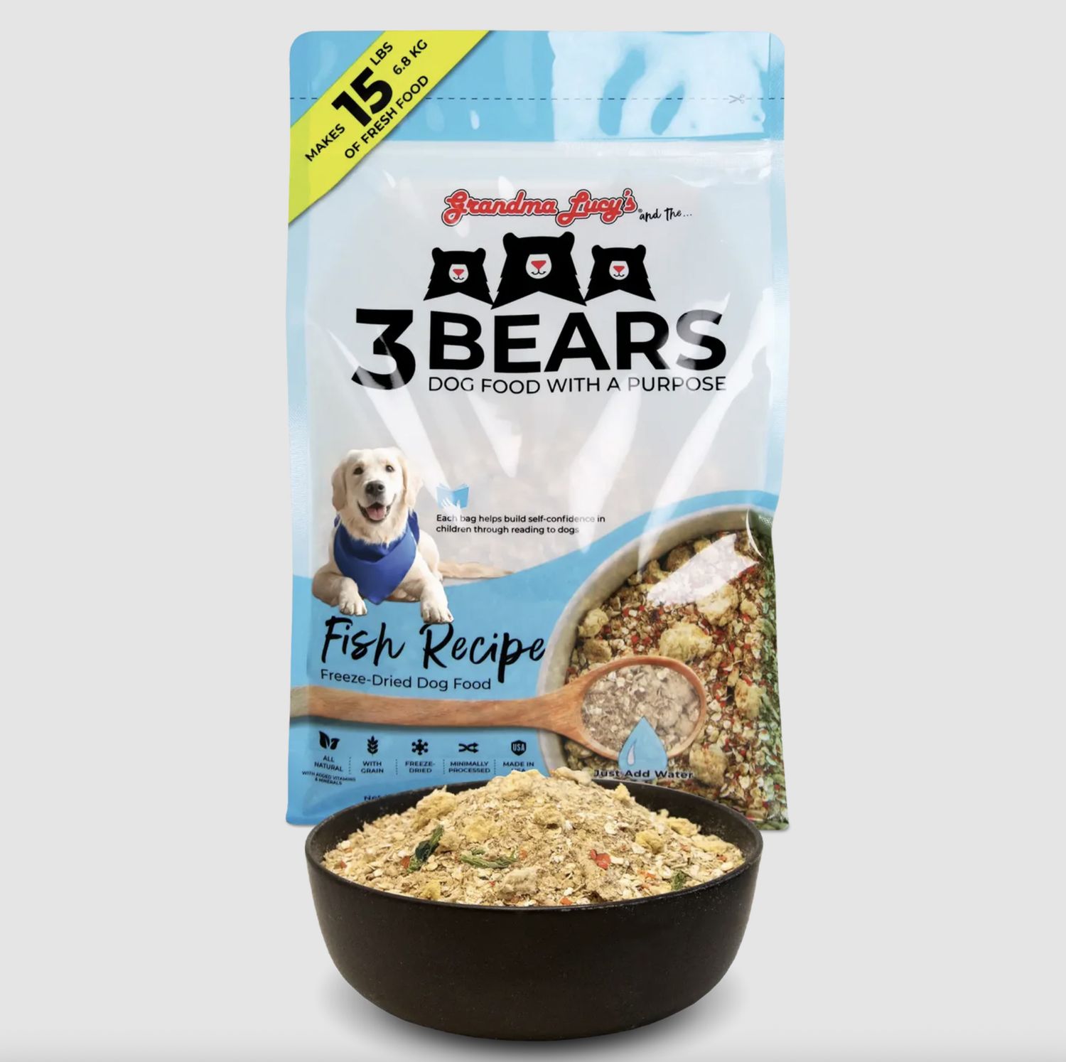 Grandma Lucy&#39;s 3 Bears Dog Freeze Dried Fish 1lb