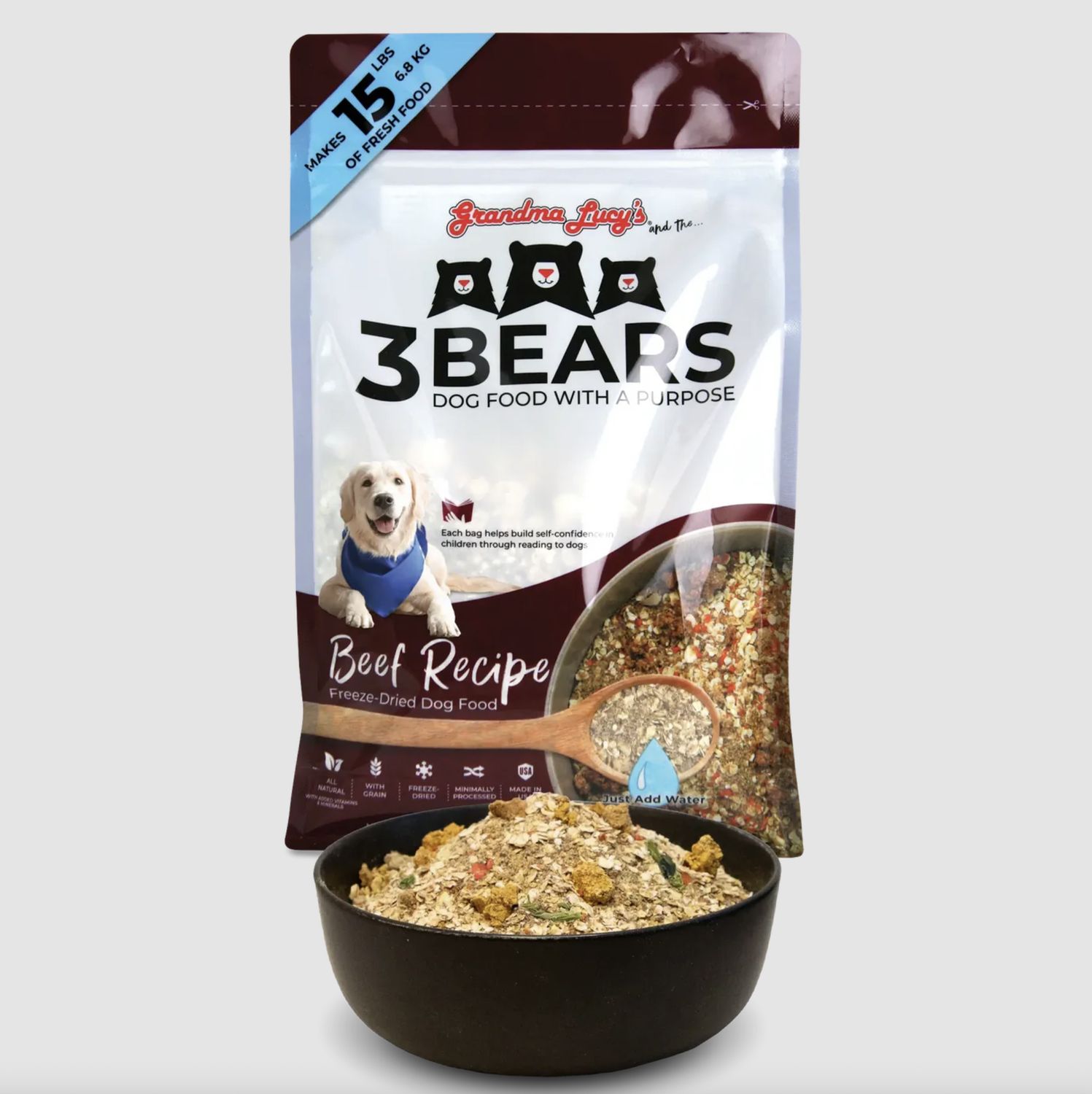 Grandma Lucy&#39;s 3 Bears Dog Freeze Dried Beef 1lb