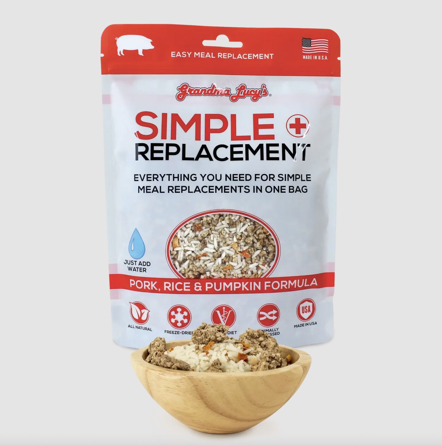 Grandma Lucy&#39;s Dog Freeze Dried Simple Replacement Pork &amp; Rice 7oz