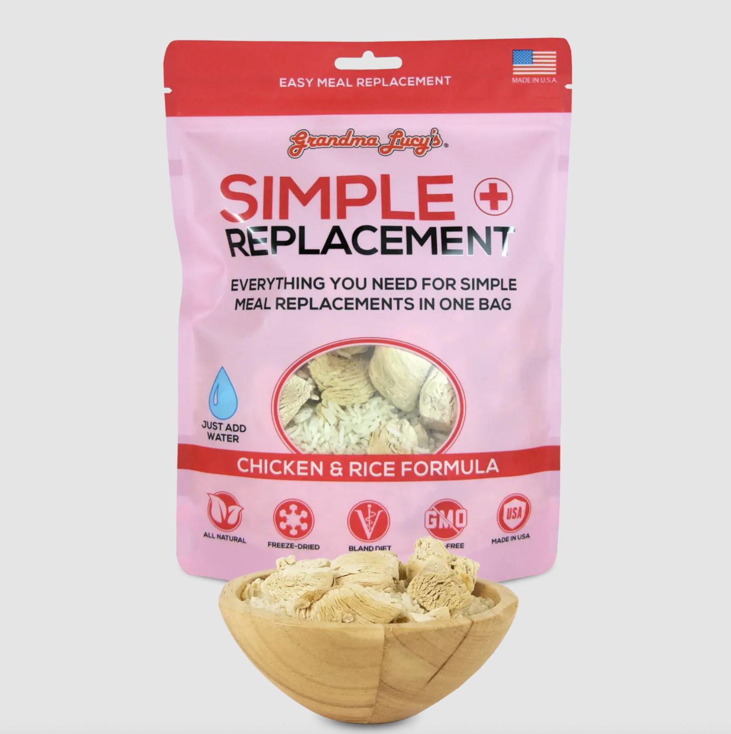 Grandma Lucy&#39;s Dog Freeze Dried Simple Replacement Chicken &amp; Rice 7oz