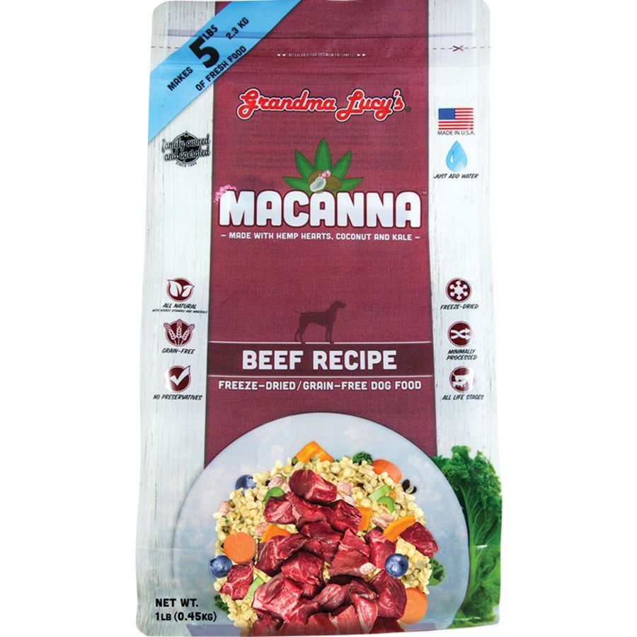 Grandma Lucy&#39;s Dog Freeze Dried Macanna Beef Grain Free 1lb