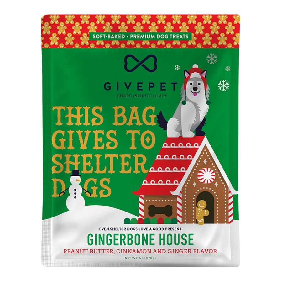 Give Pet Dog Soft Baked Gingerbone 6oz