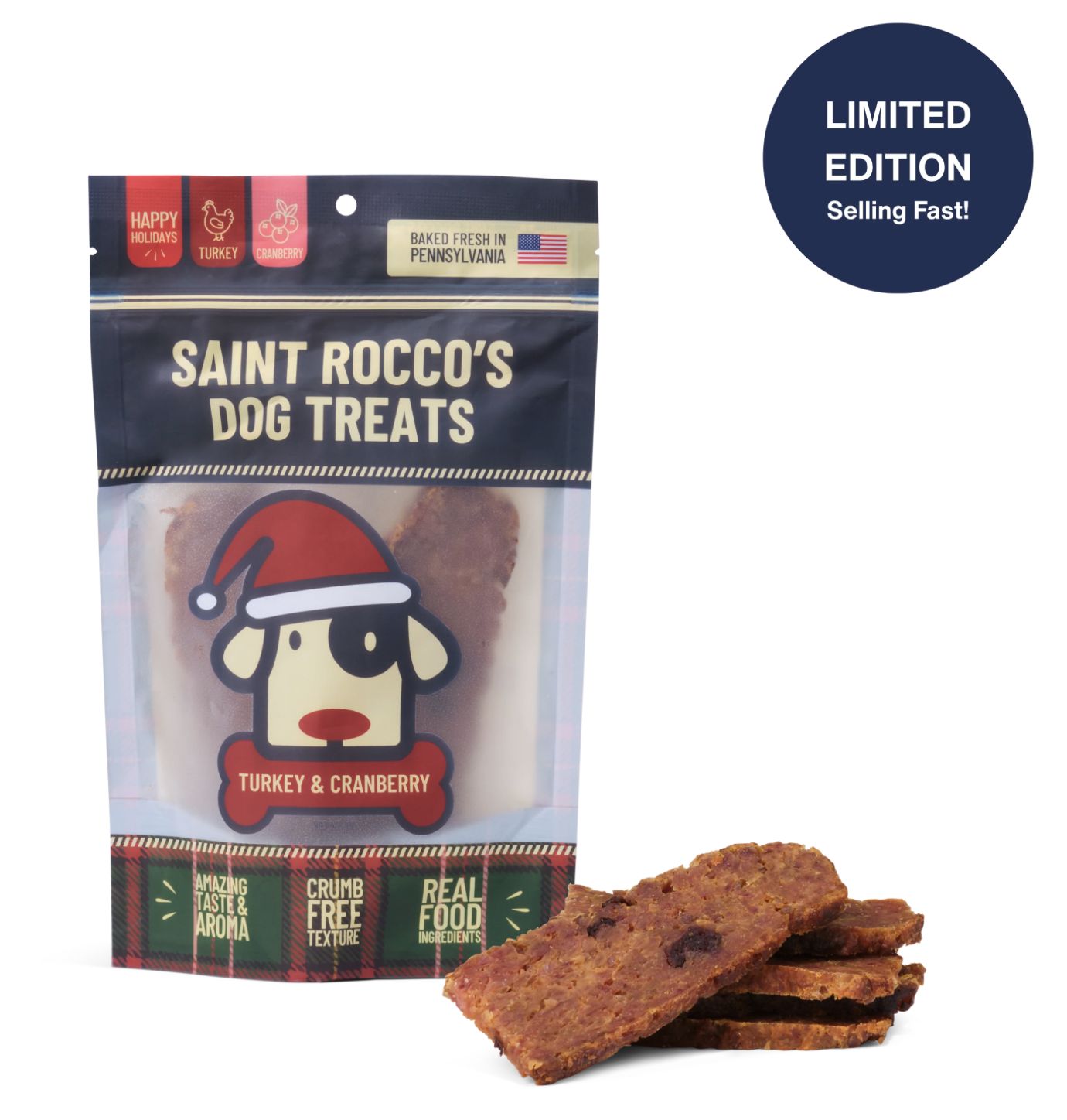Saint Rocco&#39;s Dog Treat Turkey &amp; Cranberry 8oz