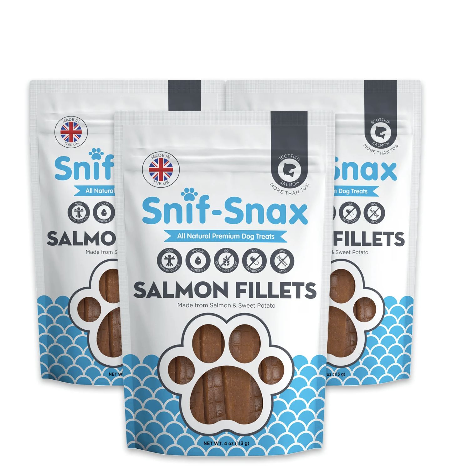 Snif Snax Dog Treat Salmon Fillets 4oz