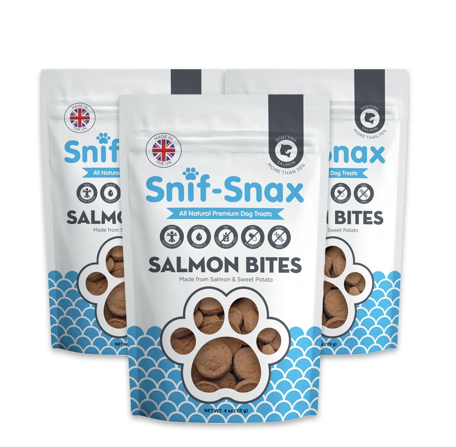 Snif Snax Dog Treat Salmon Bites 4oz
