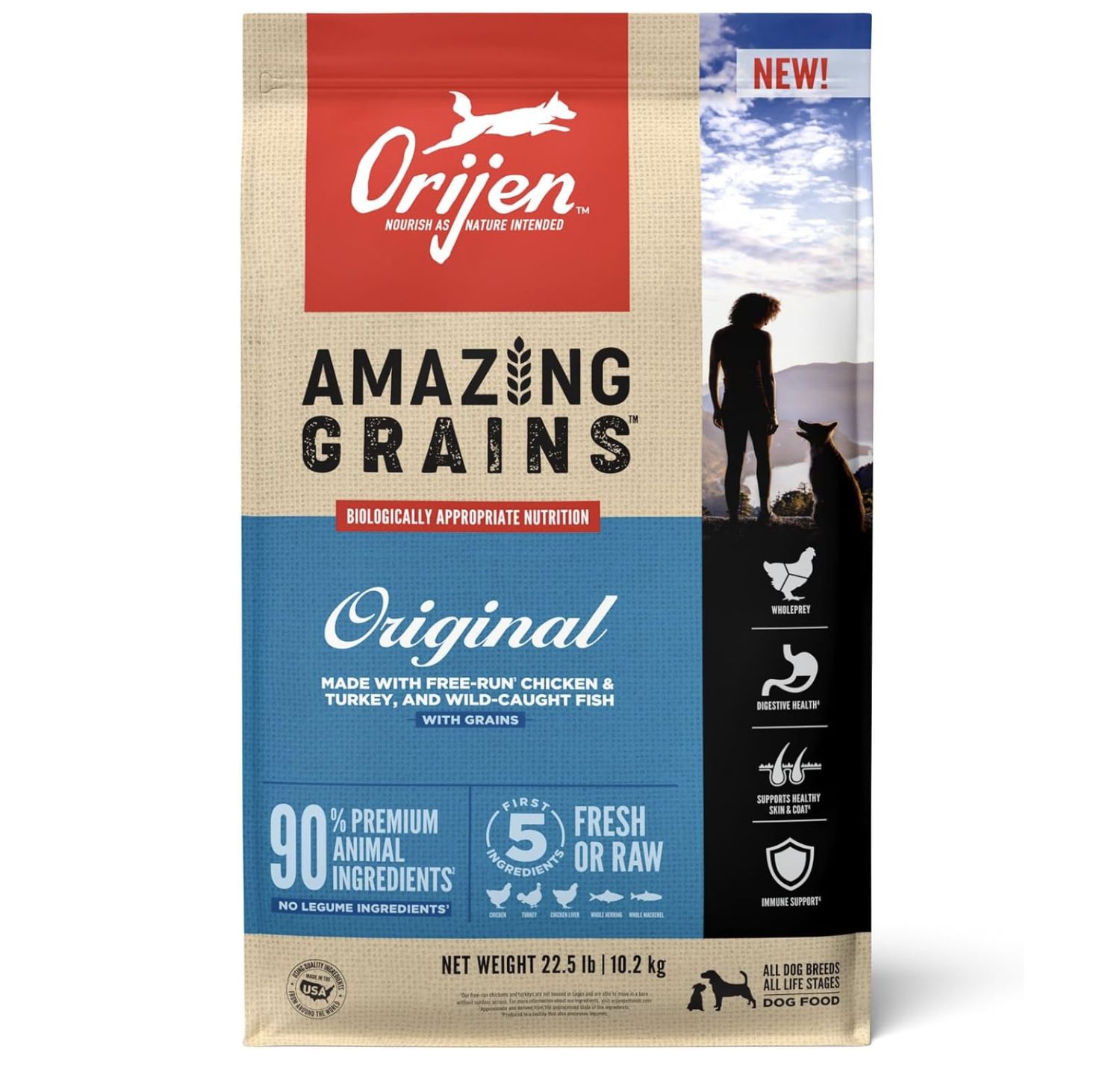 Orijen Dog Amazing Grains Original, Size: 22.5lb
