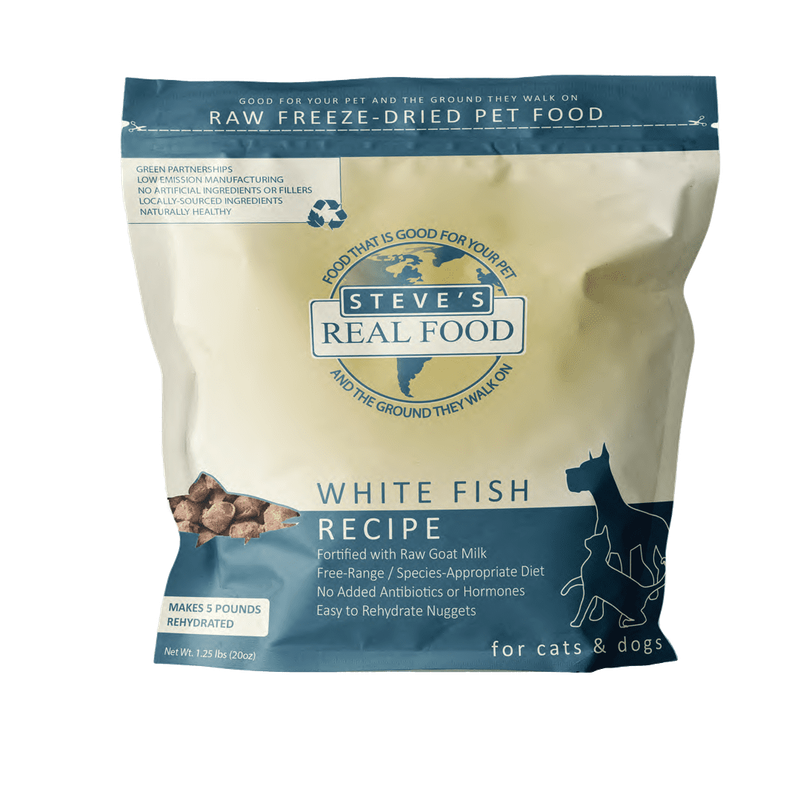 Steve's Real Food Dog &amp; Cat Freeze Dried Raw Whitefish 20oz