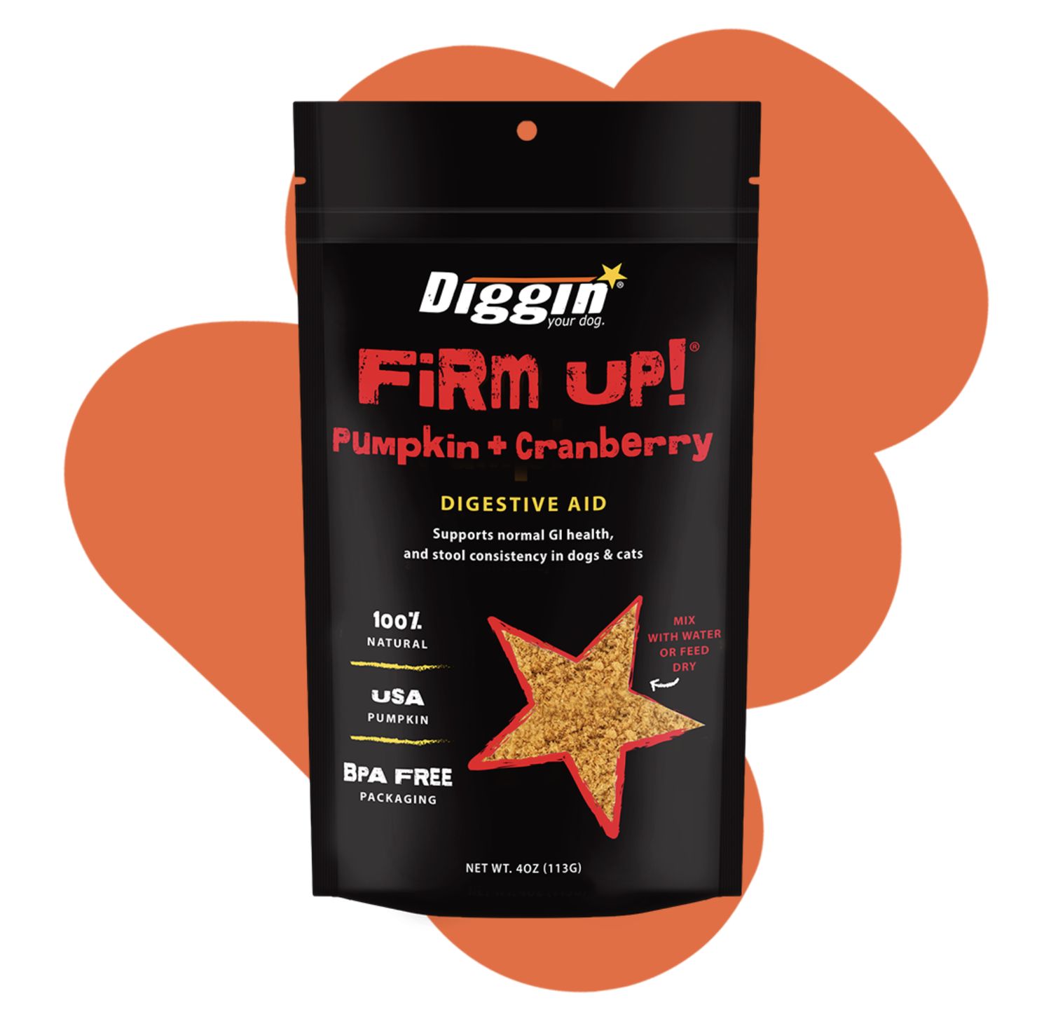 Diggin Dog Firm Up Pumpkin &amp; Cranberry 4oz