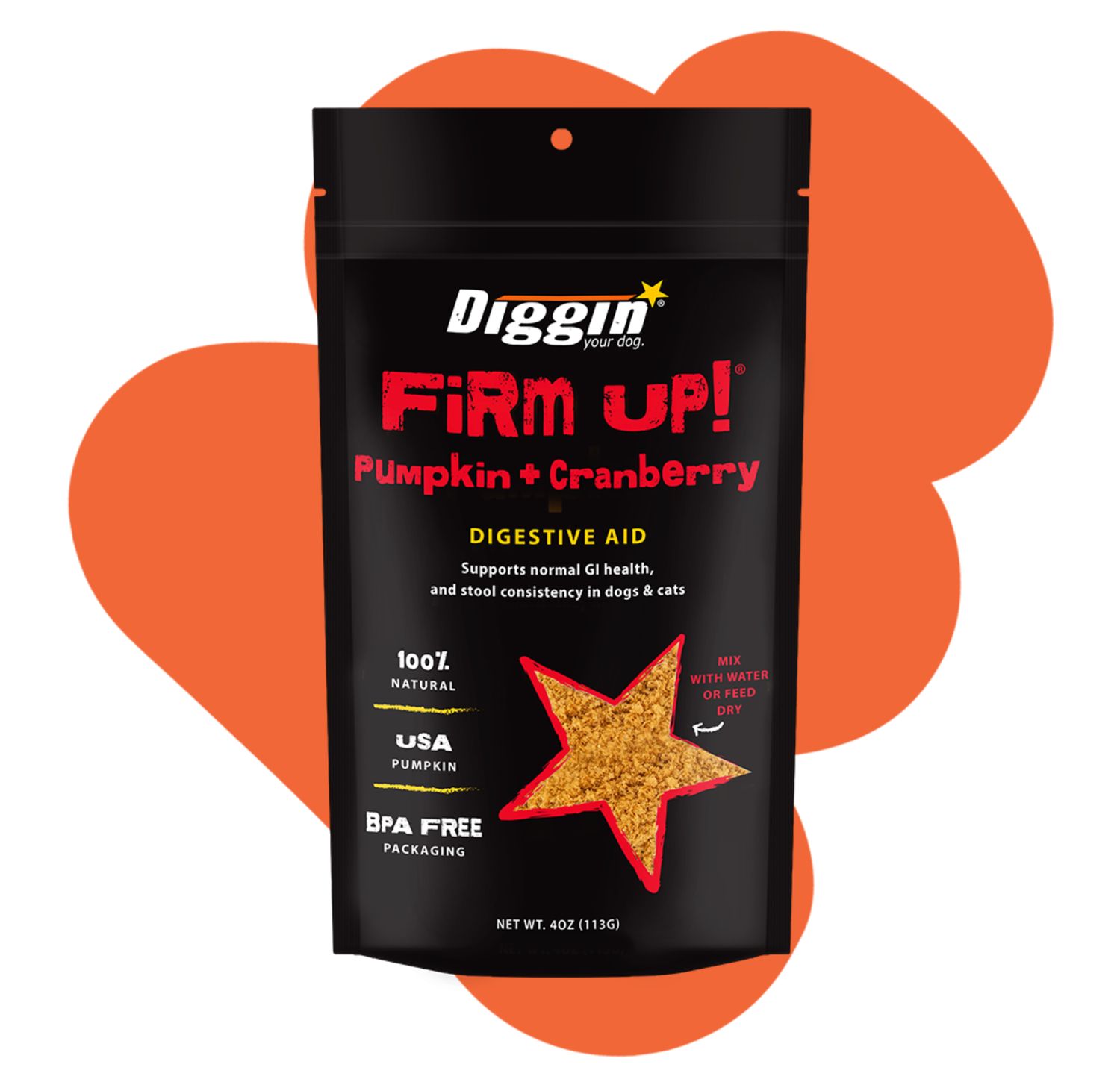Diggin Dog &amp; Cat Firm Up Pumpkin &amp; Cranberry 4oz