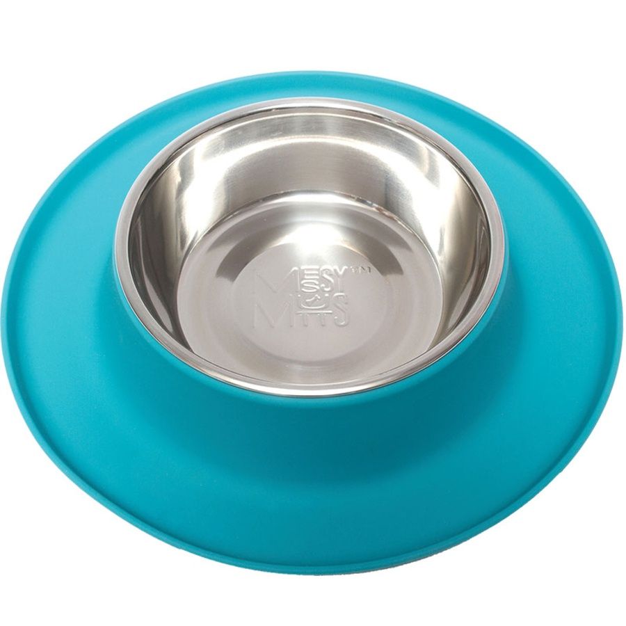 Messy Mutts Dog Feeder 1.5 Cups (12oz), Color: Blue