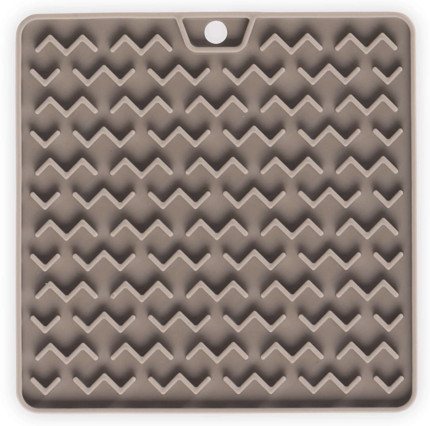 Messy Mutts Cat Silicone Reversible Interactive Licking Mat, Color: Warm Grey