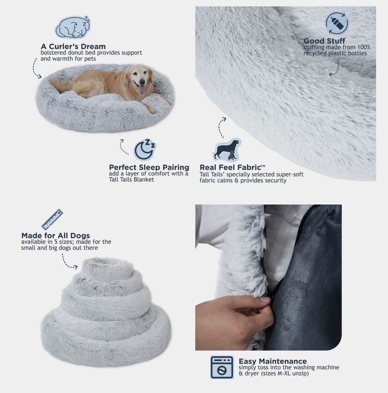 Tall Tails Dog &amp; Cat Cuddle Bed Frosted Gray