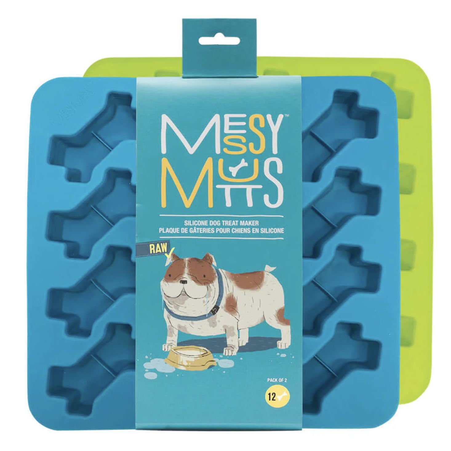 Messy Mutts Dog Silicone Bake and Freeze Treat Maker 2 Pack