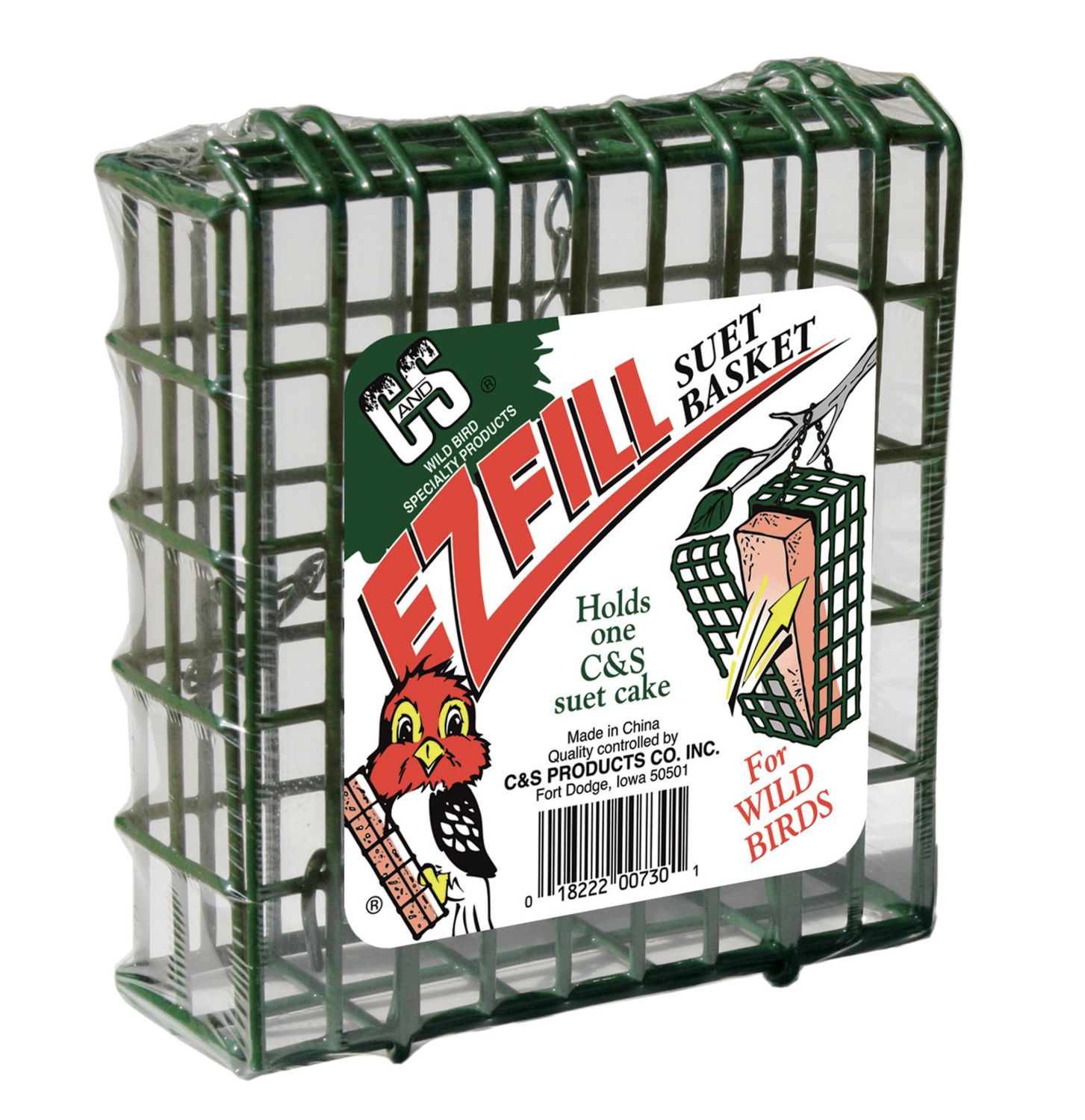 C&amp;S E-Z Fill Suet Basket Green