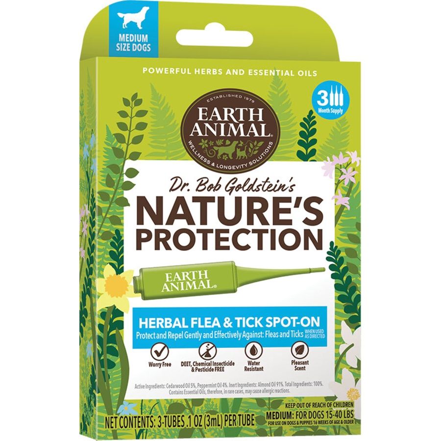 Earth Animal Dog Nature's Protection Spot Flea &amp; Tick, Size: Medium