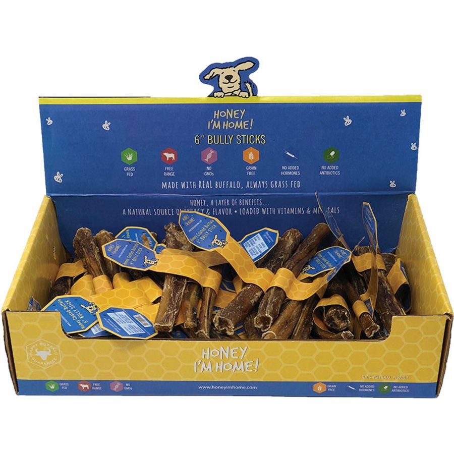Honey I'm Home Buffalo Bully Sticks, Size: 6''