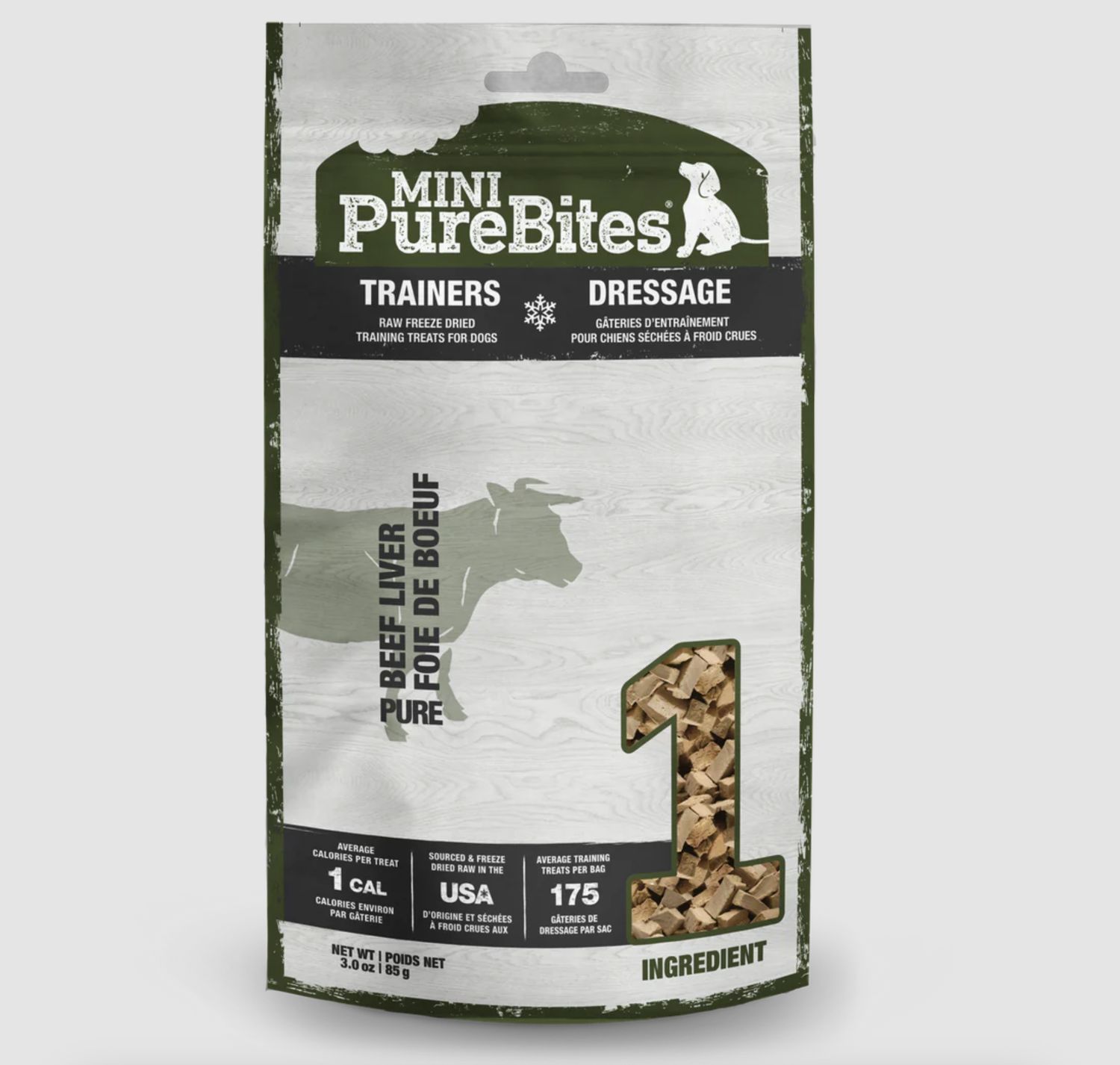 PureBites Dog Freeze Dried Trainers Beef Liver, Size: 3oz