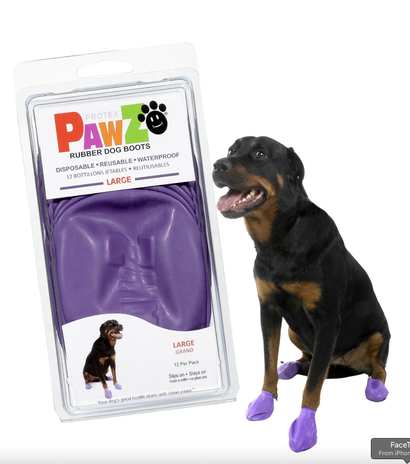 Pawz Dog Boots 12 Count, Size: Large Purple