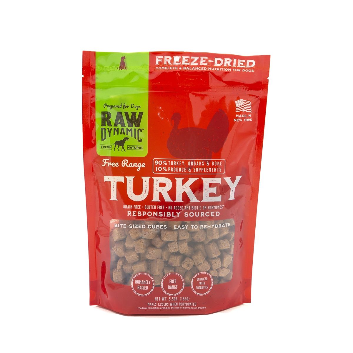 Raw Dynamic Freeze Dried Turkey Cubies, Size: 5.5oz