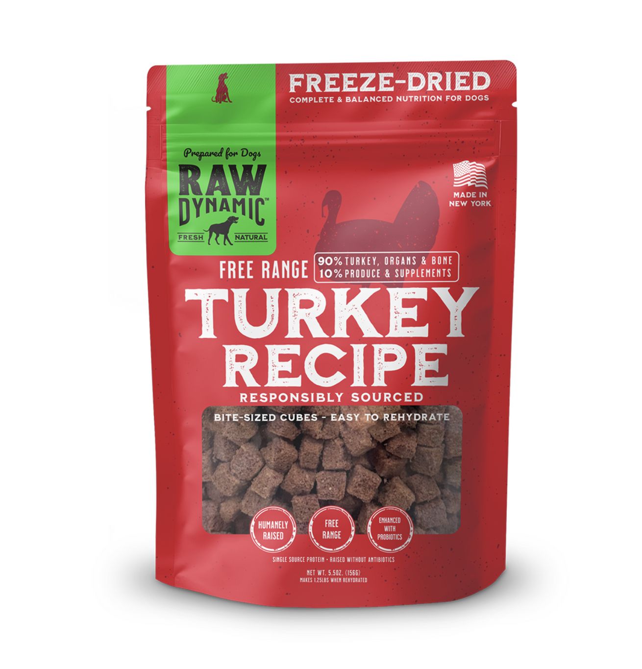 Raw Dynamic Dog Freeze-Dried Turkey, Size: 5.5oz