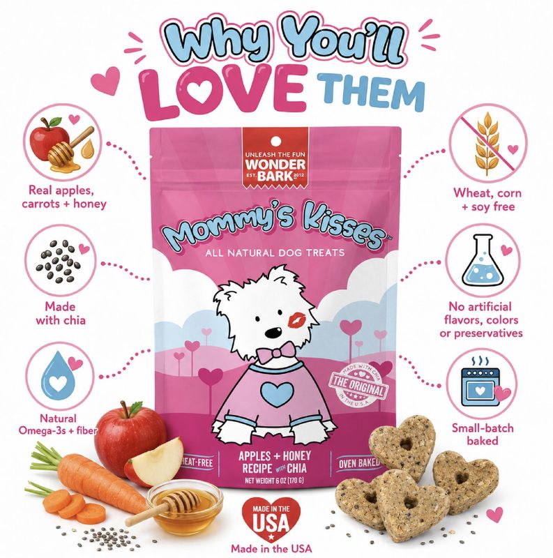 Wonder Bark Dog Mommy's Kisses Treats 6oz