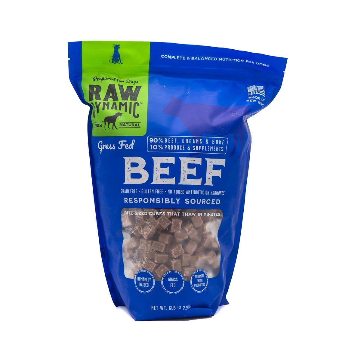 Raw Dynamic Frozen Raw Beef Cubies, Size: 3lb