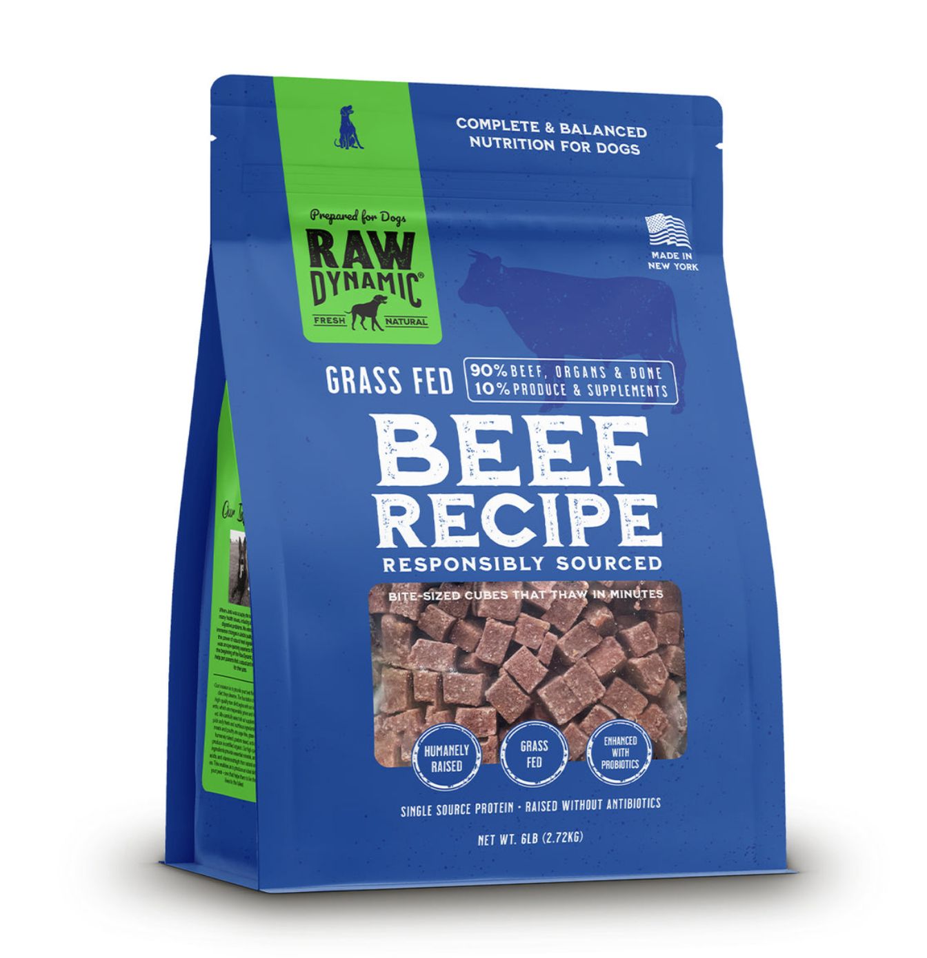 Raw Dynamic Dog Frozen Raw Beef, Size: 3lb