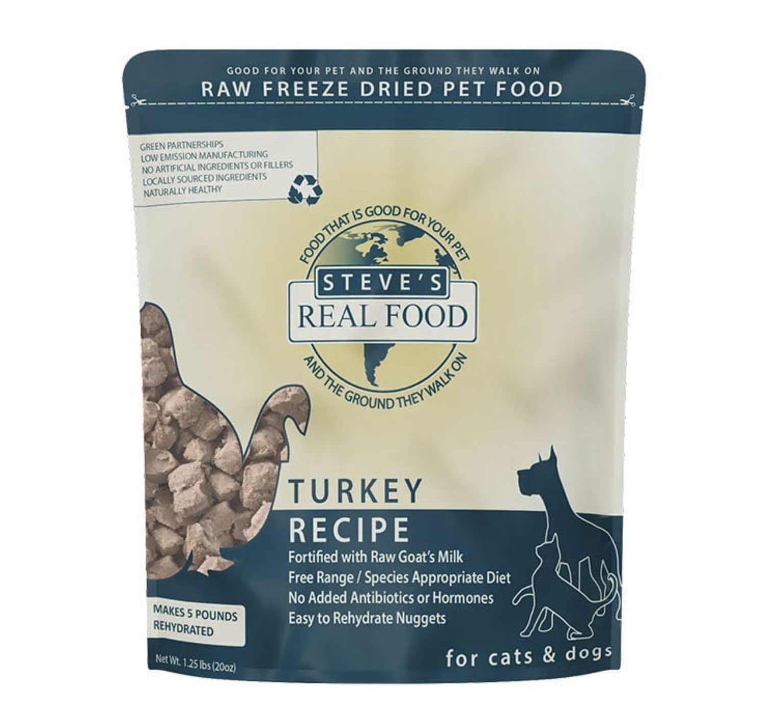 Steve's Real Food Dog Freeze Dried Raw Turkey 20oz
