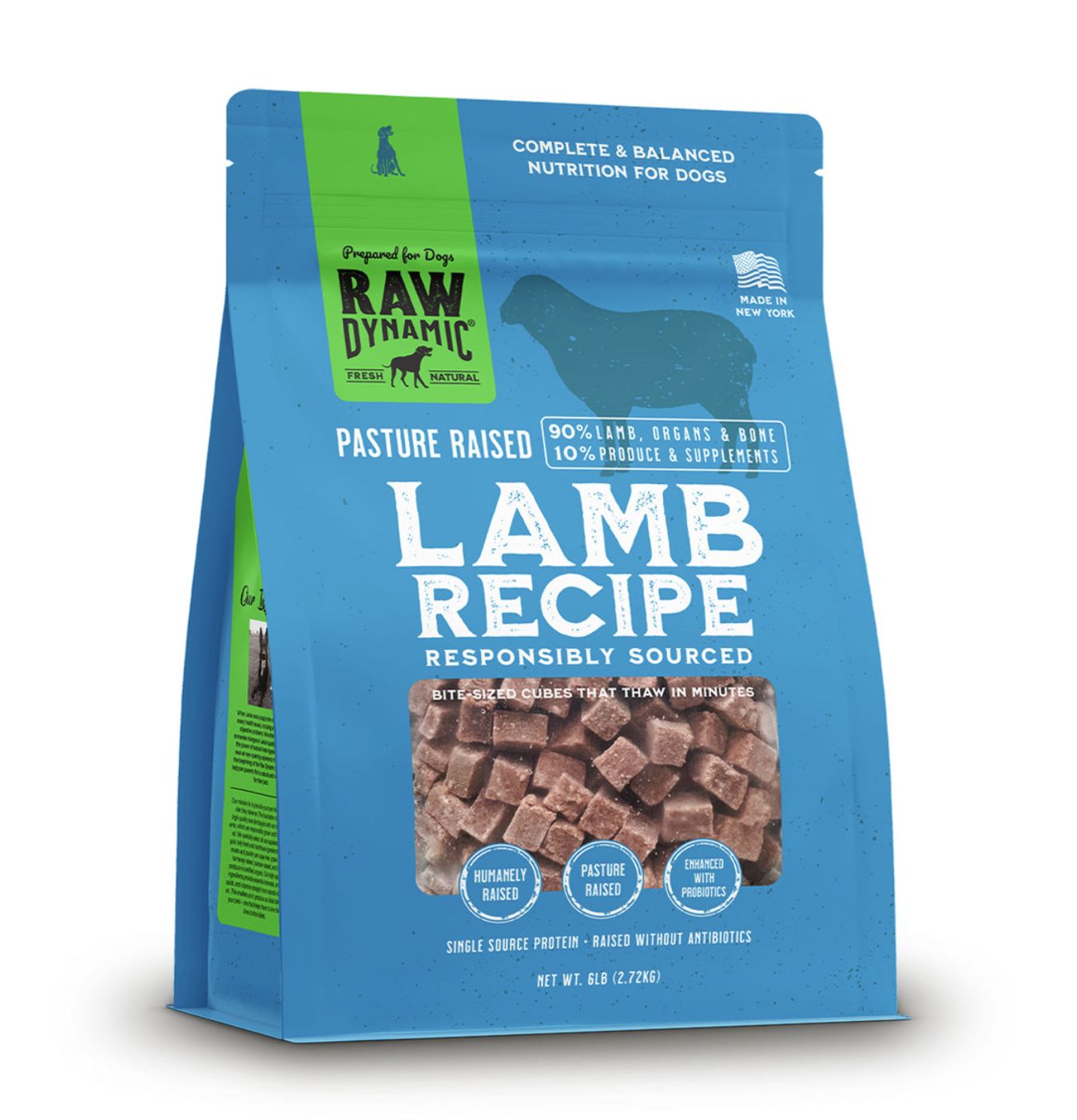 Raw Dynamic Dog Frozen Raw Lamb, Size: 3lb