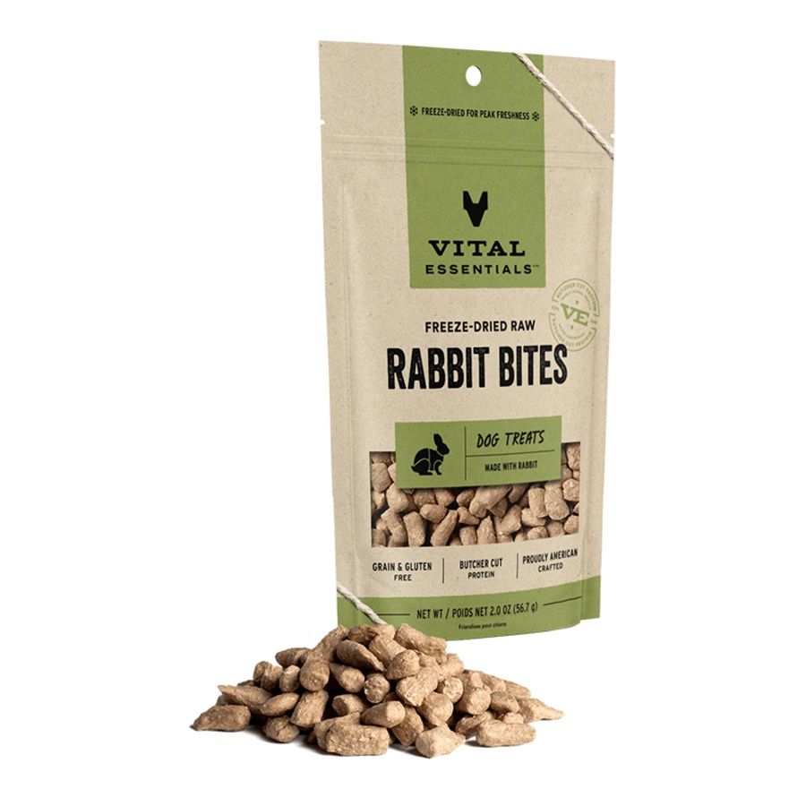 Vital Essentials Dog Freeze Dried Bites Rabbit, Size: 2oz
