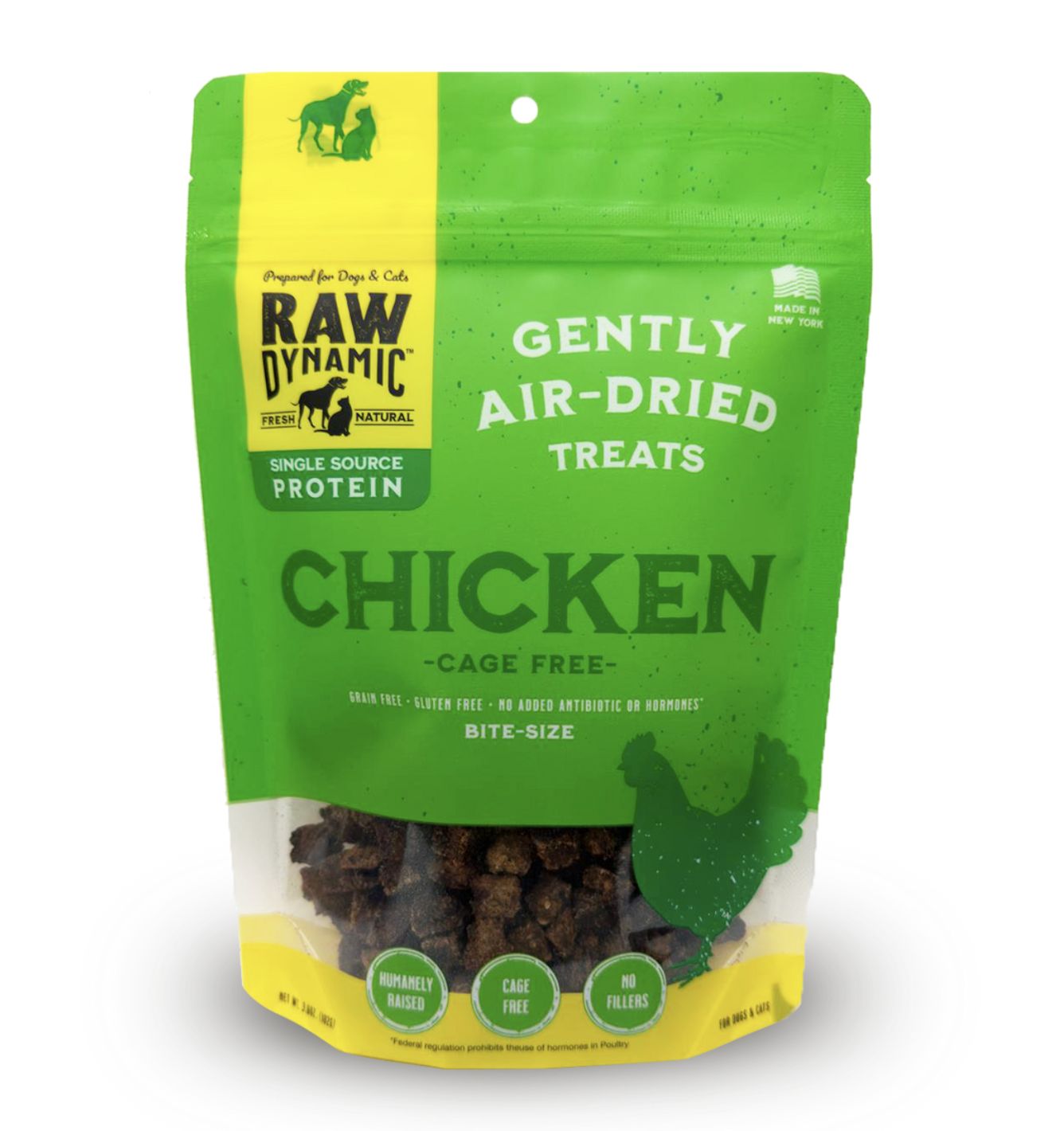 Raw Dynamic Dog &amp; Cat Air-Dried Treat Chicken 3.6oz