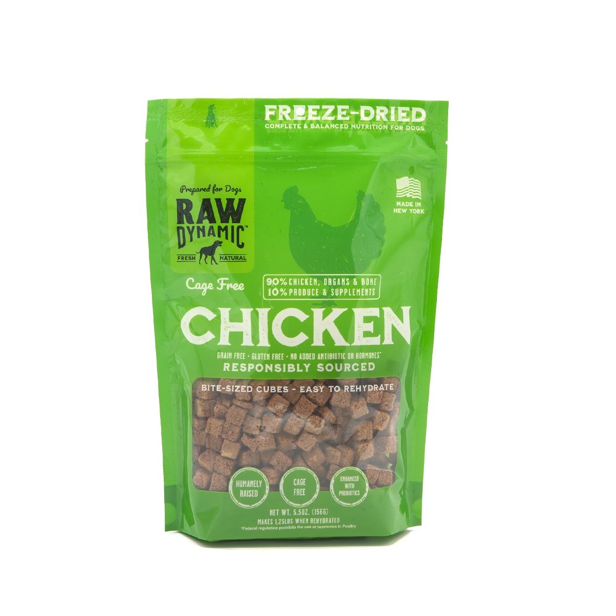Raw Dynamic Freeze Dried Chicken Cubies, Size: 5.5oz