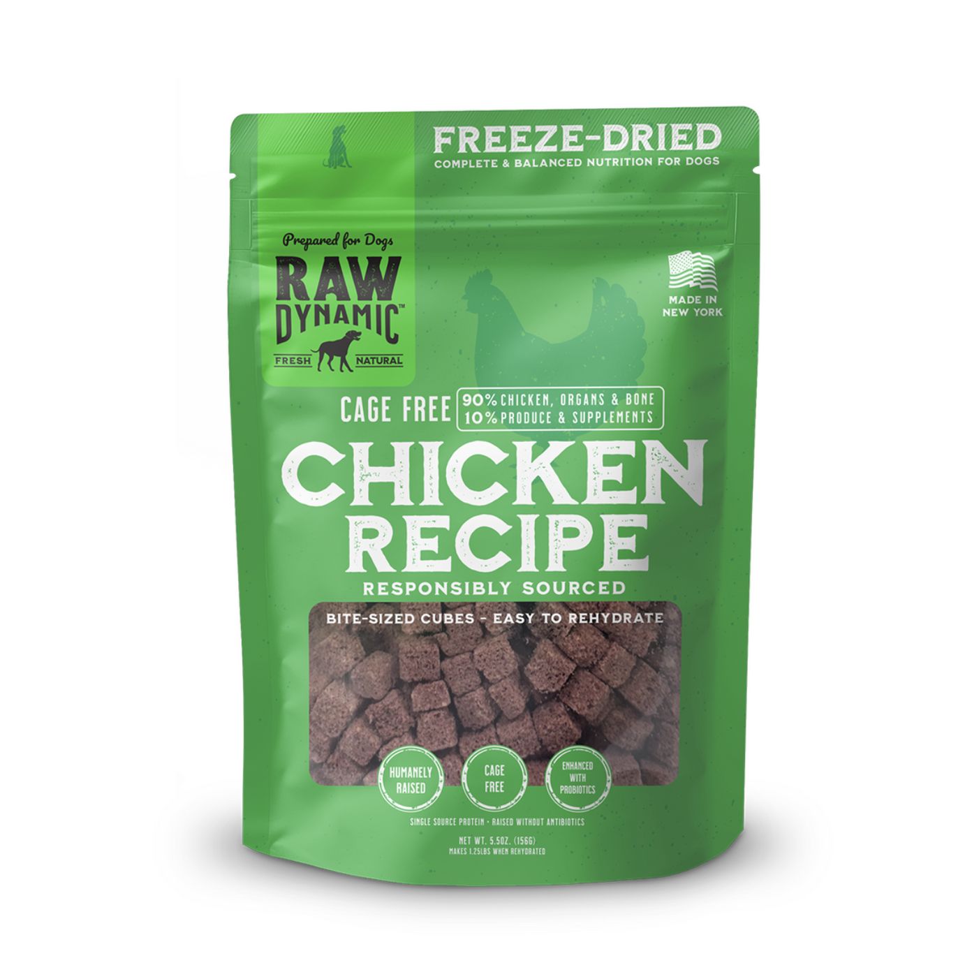Raw Dynamic Dog Freeze-Dried Chicken, Size: 5.5oz