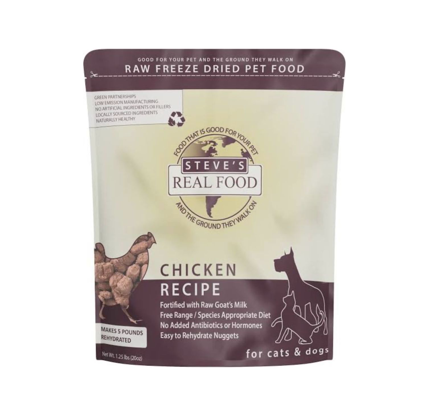 Steve's Real Food Dog Freeze Dried Raw Chicken 20oz