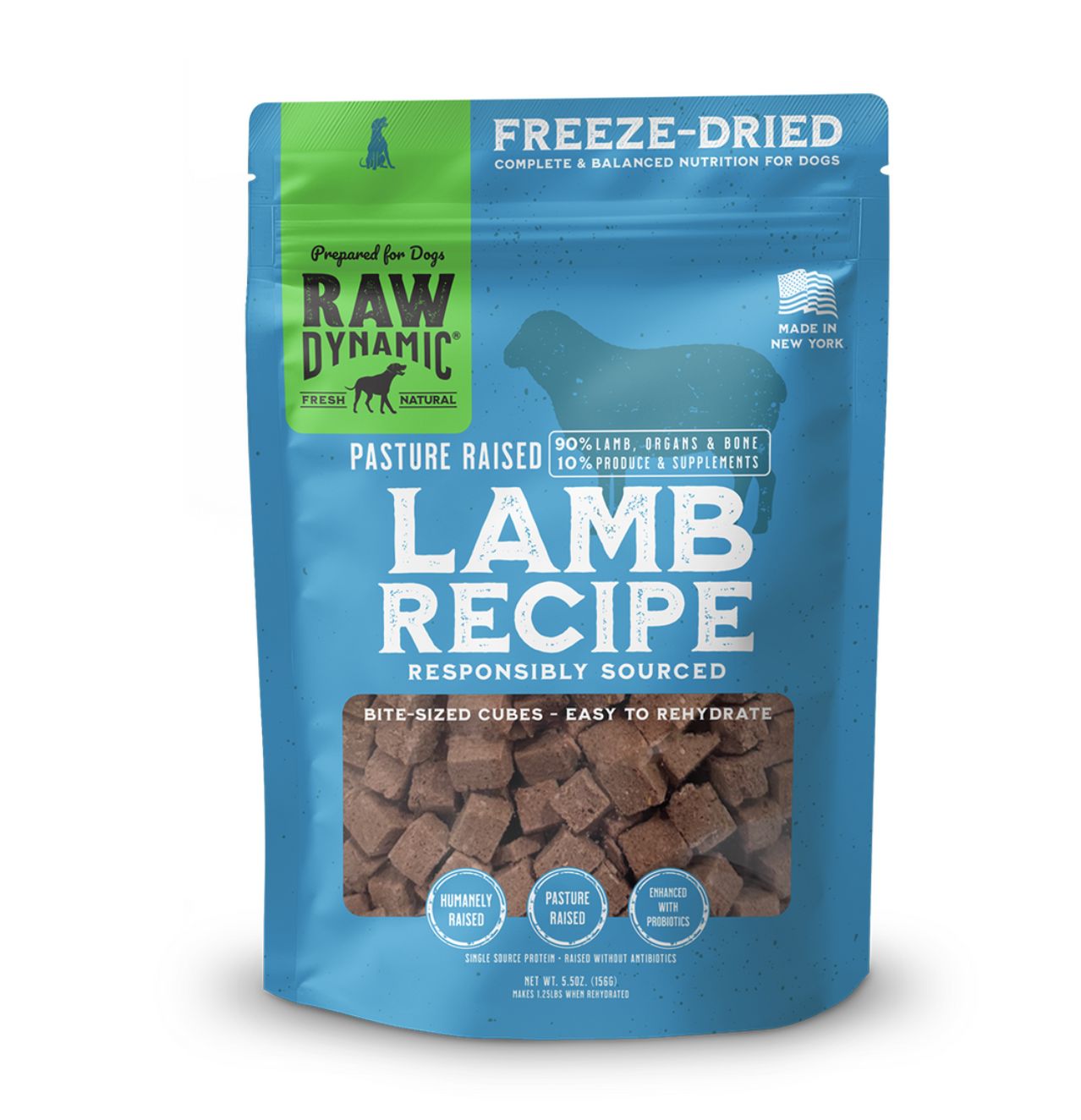 Raw Dynamic Dog Freeze-Dried Lamb, Size: 5.5oz