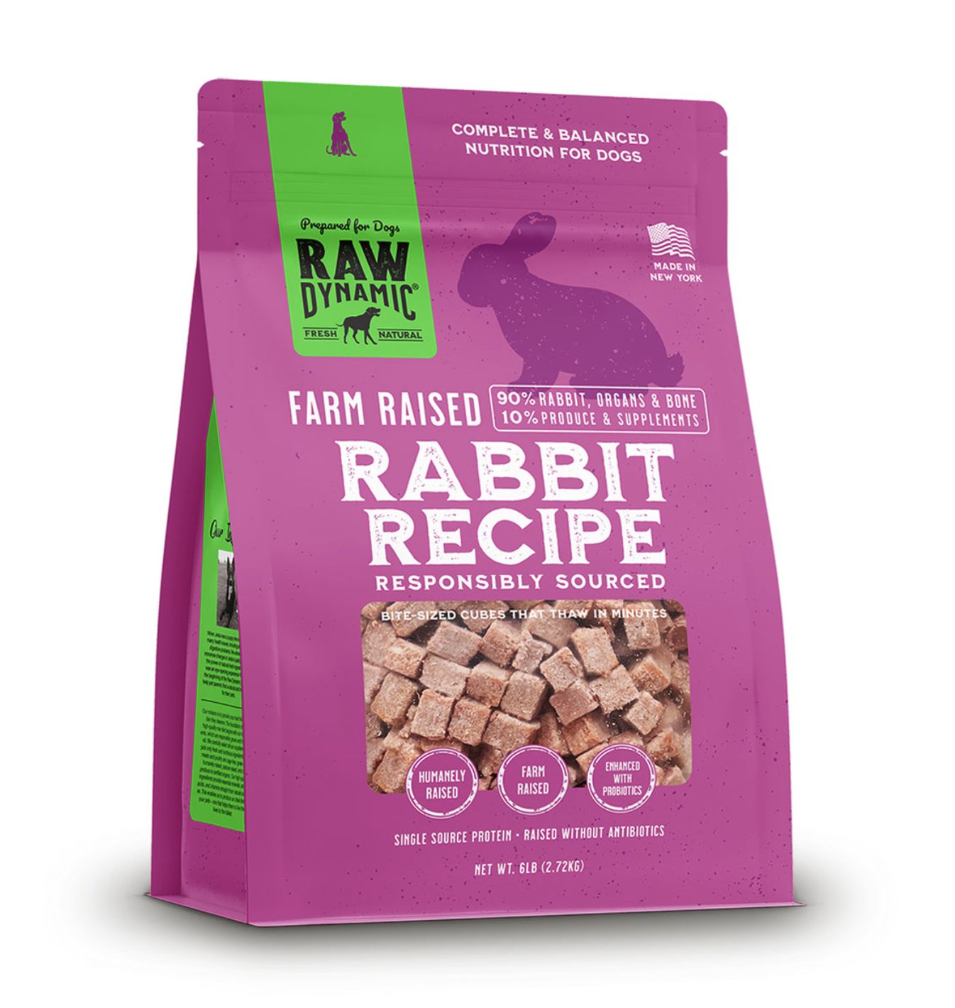 Raw Dynamic Dog Frozen Raw Rabbit, Size: 3lb