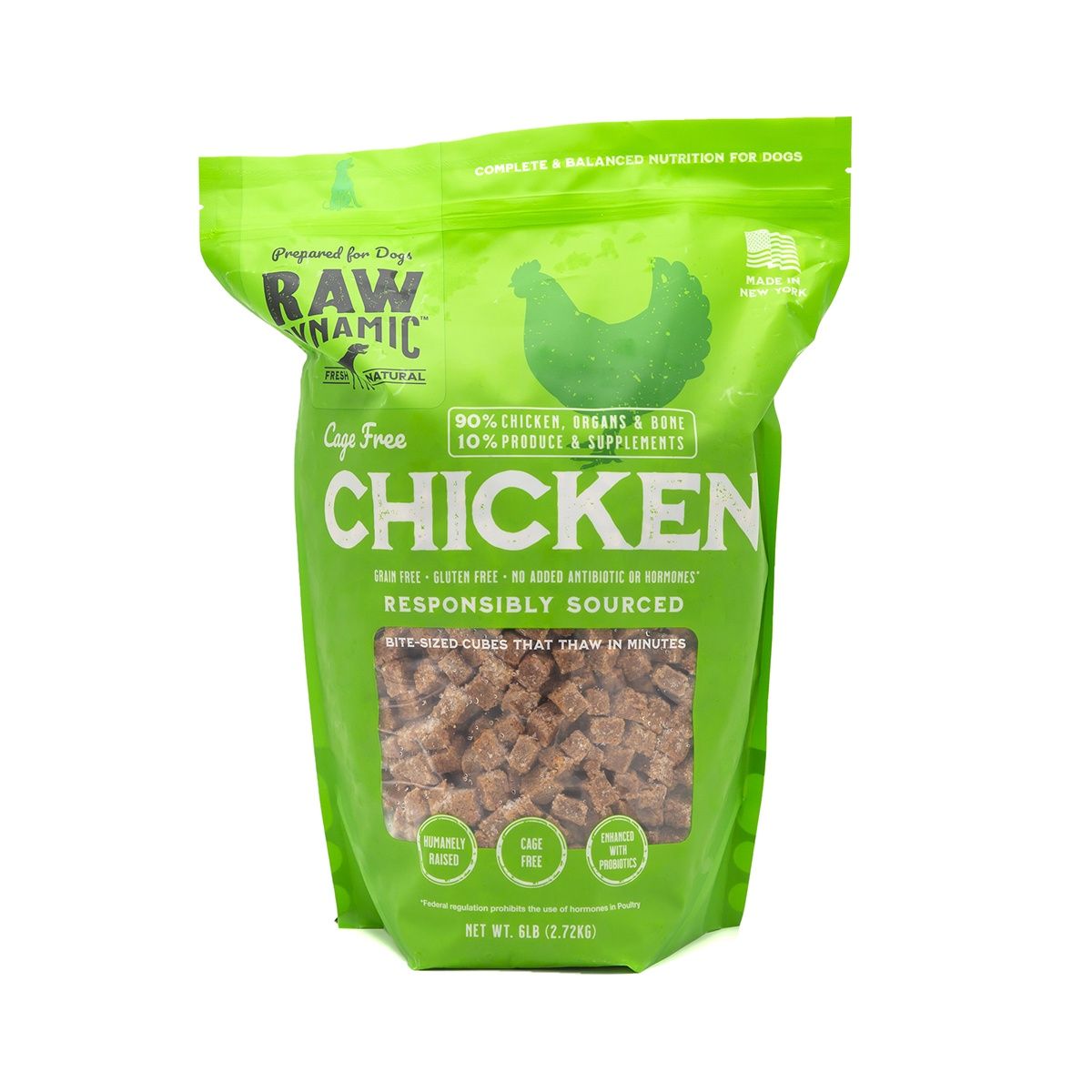 Raw Dynamic Frozen Raw Chicken Cubies, Size: 3lb