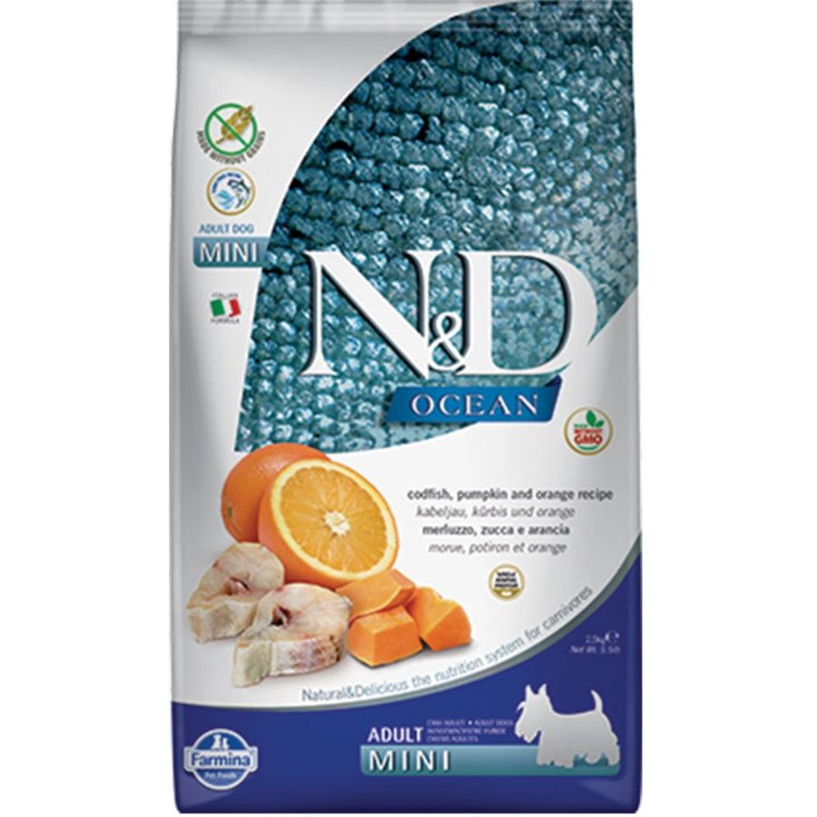 Farmina Dog Ocean Cod, Pumpkin &amp; Orange, Dog Size: Mini, Size: 5.5lb
