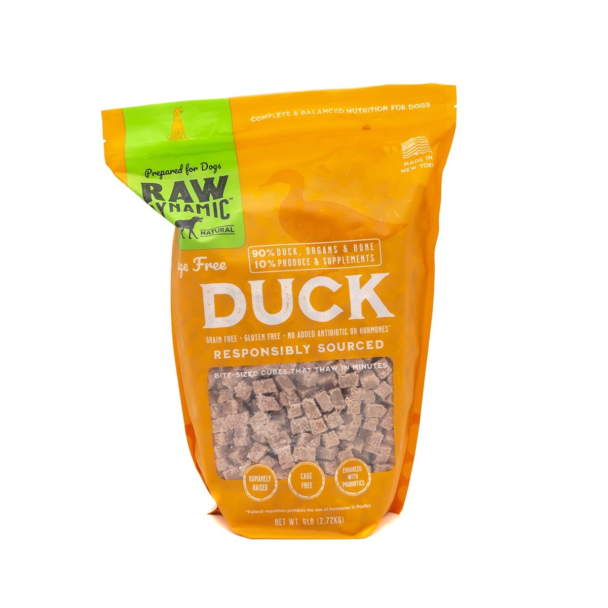 Raw Dynamic Frozen Raw Duck Cubies, Size: 3lb