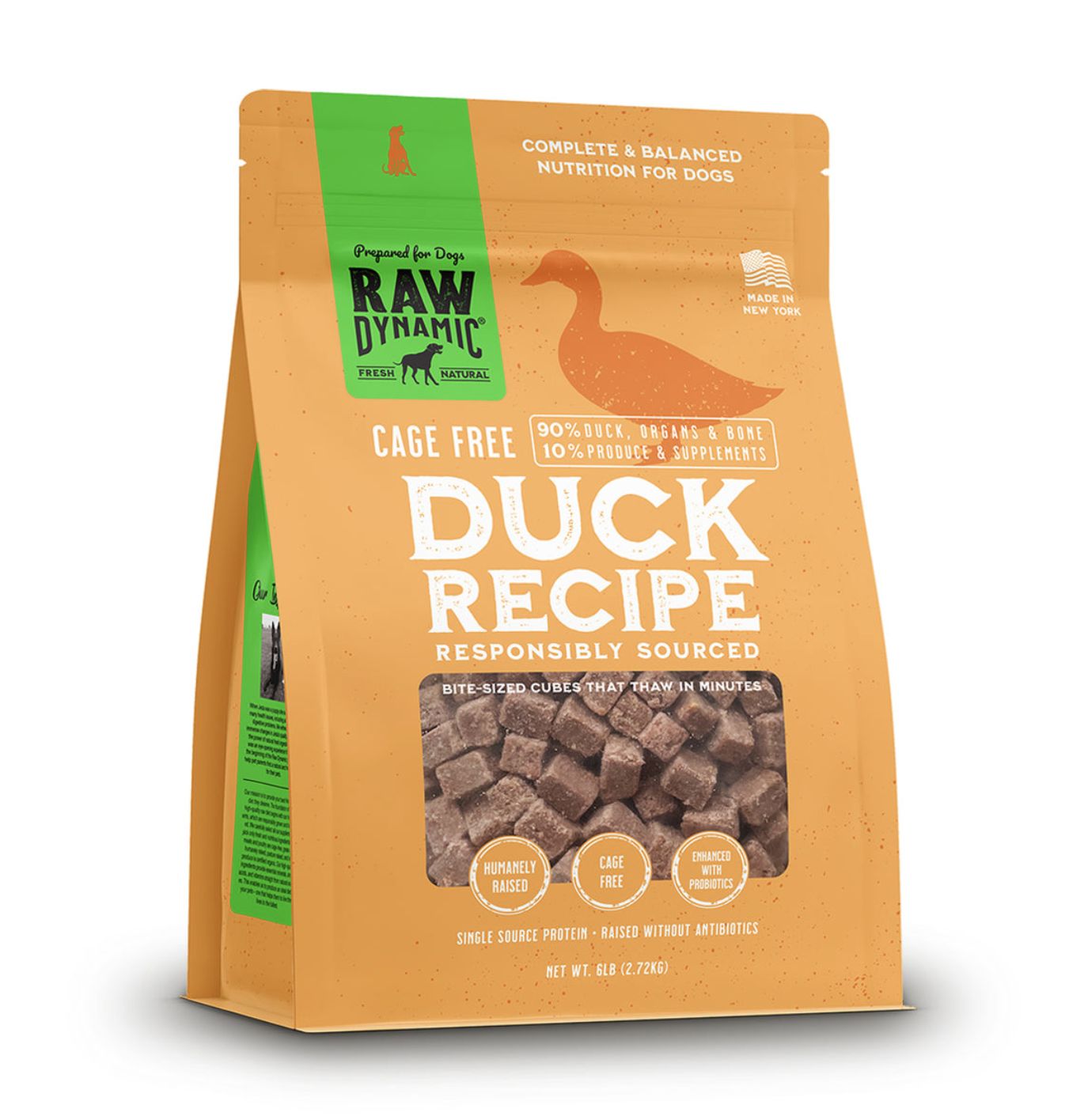 Raw Dynamic Dog Frozen Raw Duck, Size: 3lb