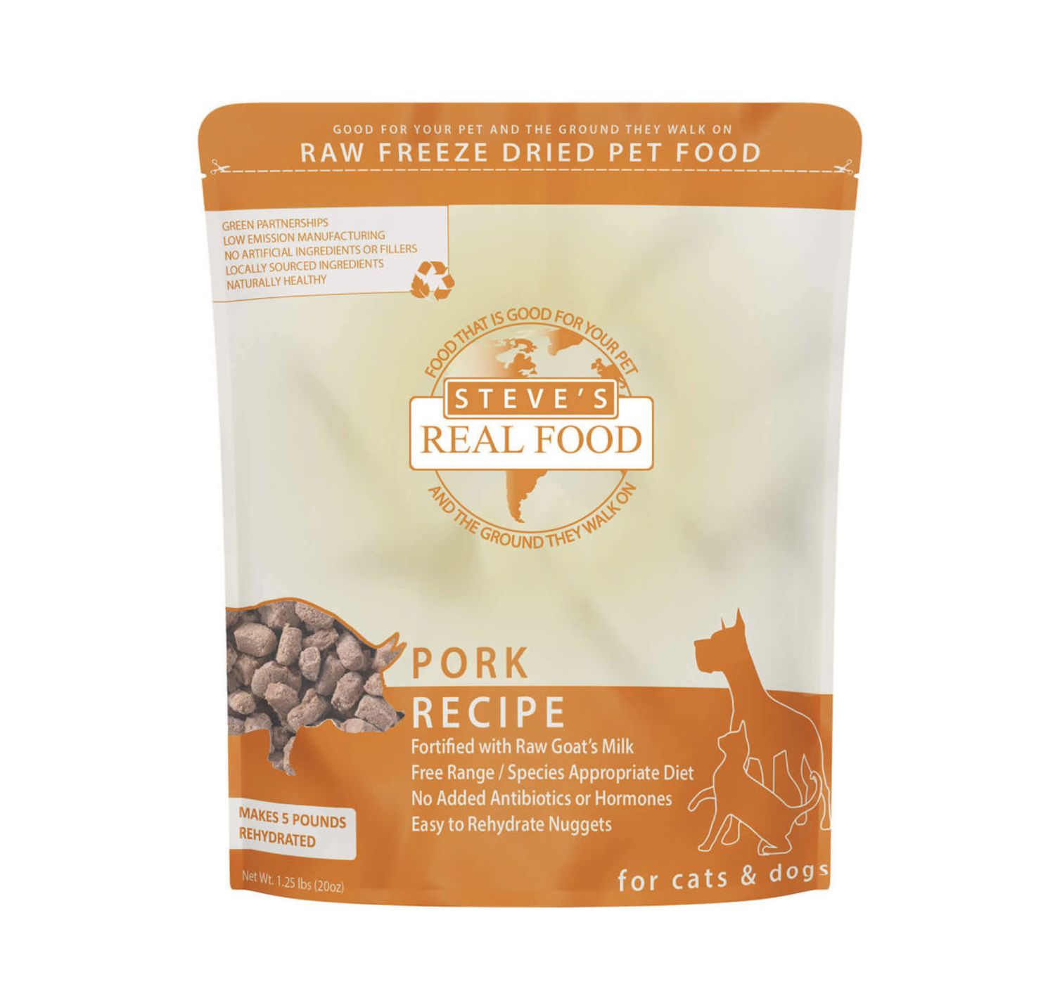 Steve's Real Food Dog Freeze Dried Raw Pork 20oz