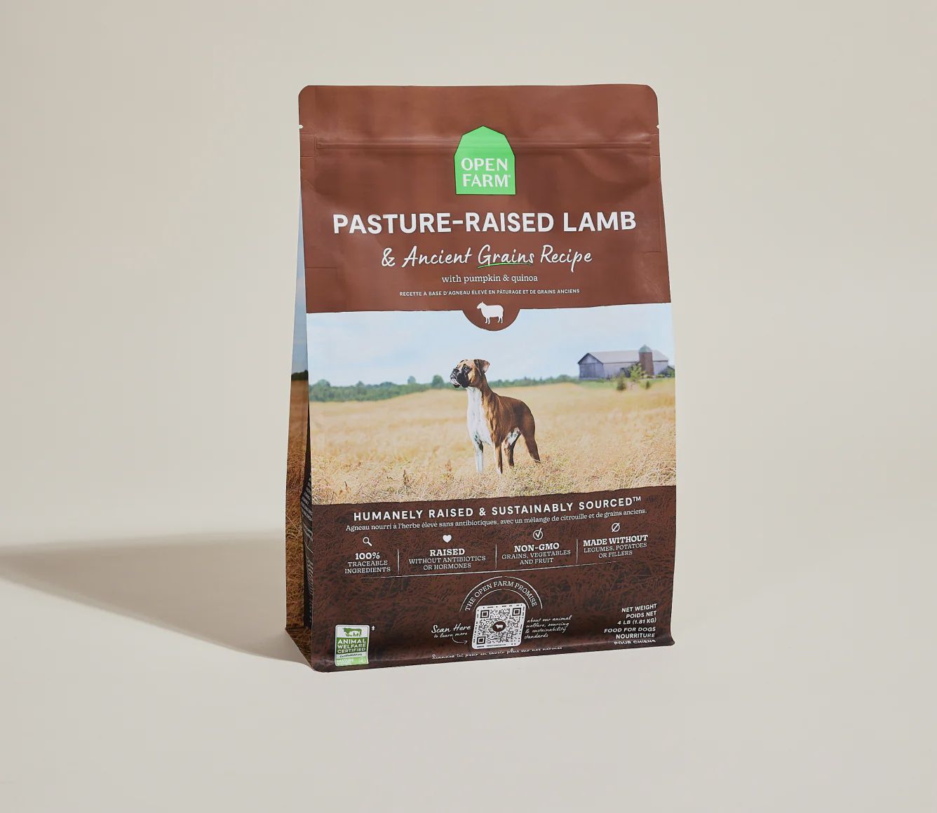Open Farm Dog Ancient Grains Lamb, Size: 4lb